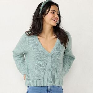 LC Lauren Conrad Shaker Crop Cardigan